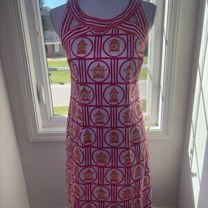 NWOT Gretchen Scott Designs Isosceles Dress Orange Pink Pagoda Grandmillenial M